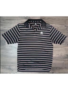 Foot joy FJ Footjoy Mens Golf Shirt Polo Black Red Stripe White Oak Medium